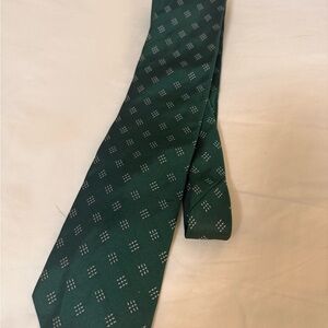 J. Crew Dark Green Checkered Tie